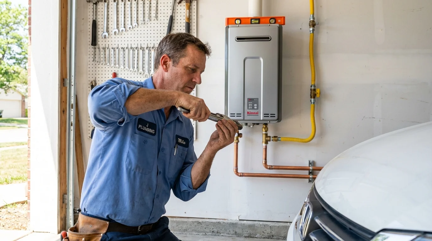 Tankless water heater installation by a Johns Plumbing LLC plumber in Mentone